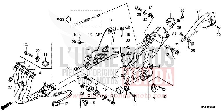 SILENCIEUX D'ECHAPPEMENT (CBR1000RRE/RAE/CBR1000S/SA) von CBR1000RR "Fireblade" GRAPHITE BLACK (NHB01) von 2014